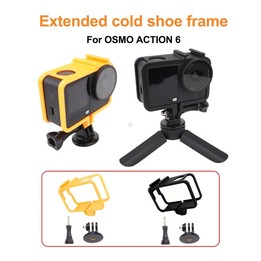 For DJI Osmo Action 6 Cold Shoe Cage Expansion Adapter Frame(Yellow)