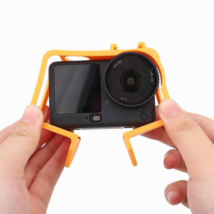 For DJI Osmo Action 6 Cold Shoe Cage Expansion Adapter Frame(Yellow)