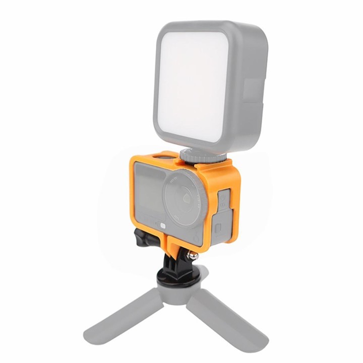 For DJI Osmo Action 6 Cold Shoe Cage Expansion Adapter Frame(Yellow)