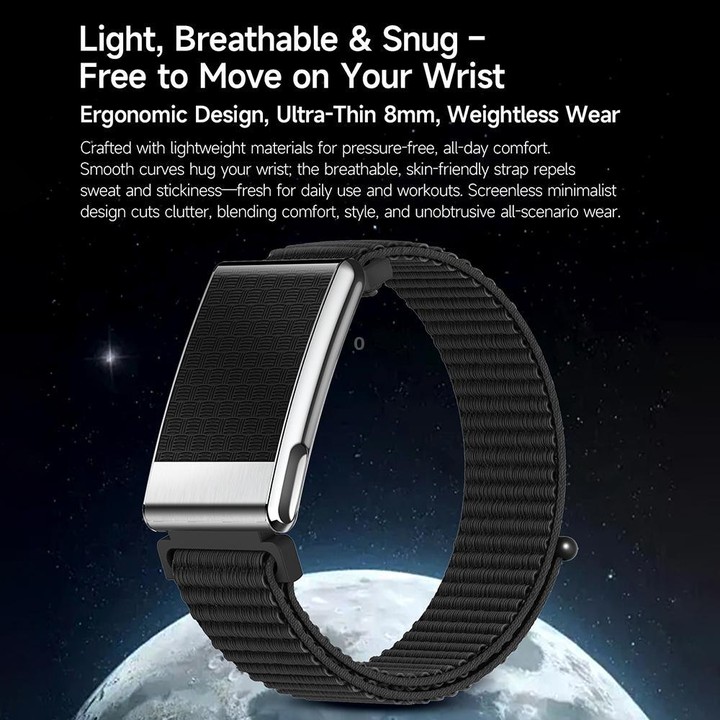 E900 Screenless BT Smart Bracelet Woven Strap, Support ECG Heart Health Analysis / Health Monitoring(Silver)