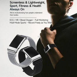 E900 Screenless BT Smart Bracelet Woven Strap, Support ECG Heart Health Analysis / Health Monitoring(Silver)