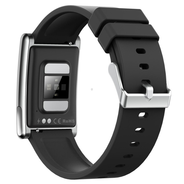 E900 Screenless BT Smart Bracelet Silicone Strap, Support ECG Heart Health Analysis / Health Monitoring(Black)