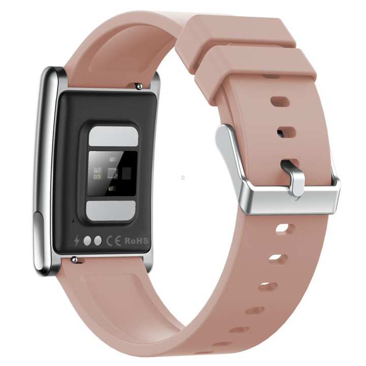 E900 Screenless BT Smart Bracelet Silicone Strap, Support ECG Heart Health Analysis / Health Monitoring(Pink)