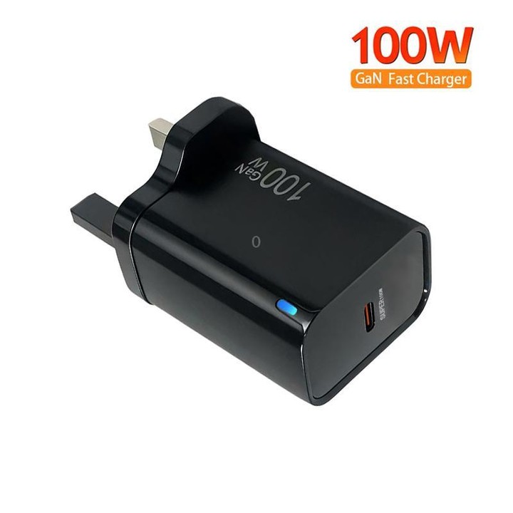 TE-PD46 GaN 100W PD 45W Fully Compatible Protocol Charger for Notebook / MacBook Series，UK Plug(Black)