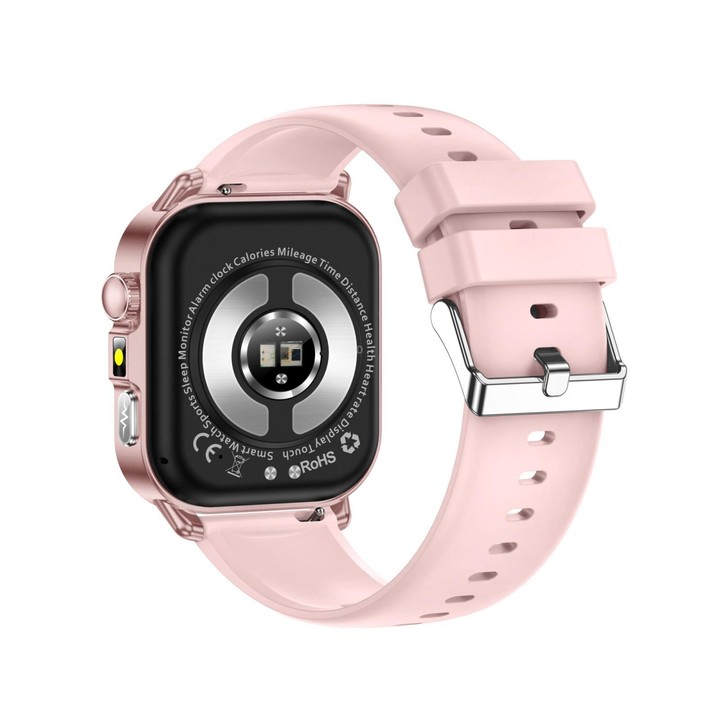 ET571 2.0 inch Color Screen BT Smart Watch Silicone Strap, Support Health Monitoring / ECG(Pink)