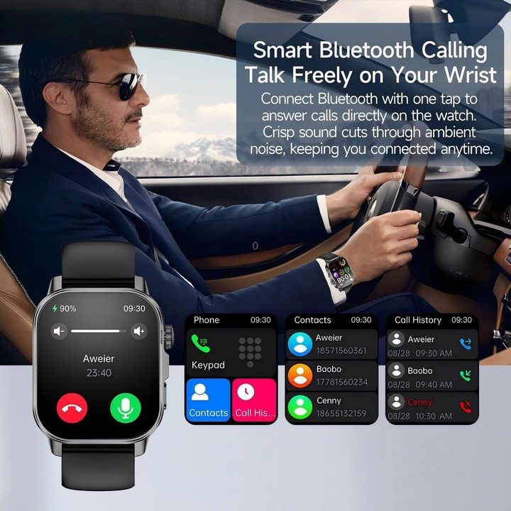 ET571 2.0 inch Color Screen BT Smart Watch Silicone Strap, Support Health Monitoring / ECG(Blue)