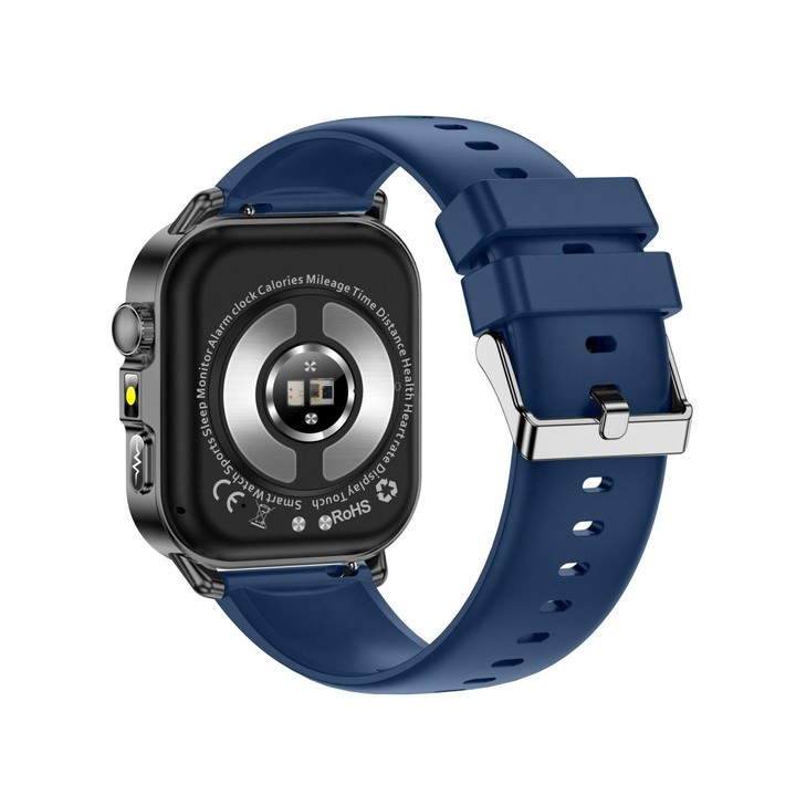 ET571 2.0 inch Color Screen BT Smart Watch Silicone Strap, Support Health Monitoring / ECG(Blue)