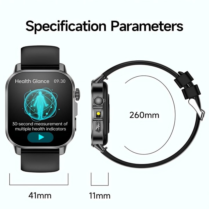ET571 2.0 inch Color Screen BT Smart Watch Silicone Strap, Support Health Monitoring / ECG(Beige)