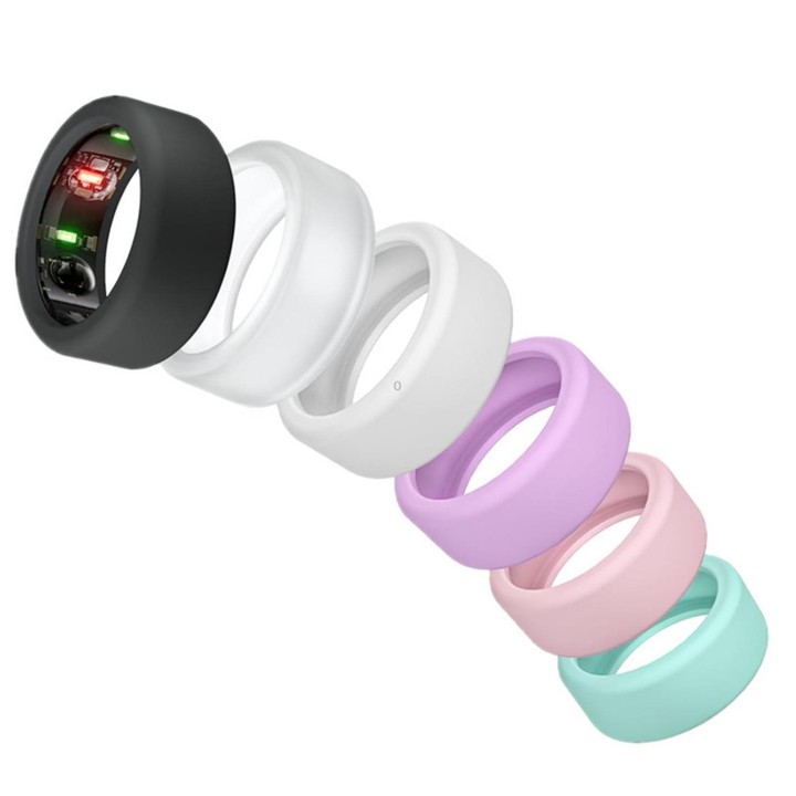 For Oura Ring Gen3 / Samsung Galaxy Ring Silicone Ring Cover, Size:M 11-13(Black)