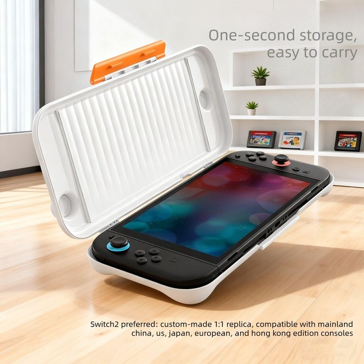 For Nintendo Switch 2 Game Console Anti-slip Textured Hard-Shell Protective Case(Translucent White)