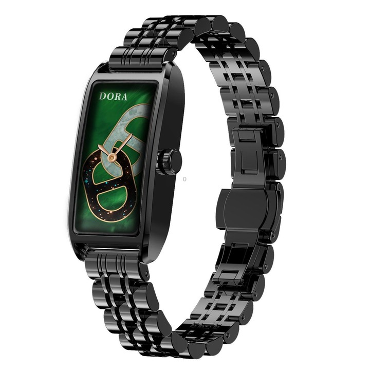 Dora T 1.13 inch AMOLED Screen IP68 Waterproof Lady Smart Watch, Supports Health Monitoring(Steel Strap Black)