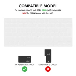 For MacBook Neo 13 inch 2026 (A3404) 256G ENKAY EU Version 3 in 1 Matte Protective Case with TPU Keyboard Film & PET Screen Prot