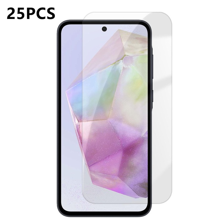For Galaxy A35 5G 25pcs High-Aluminum Semi-Screen Anti-Fingerprint HD Tempered Glass Film
