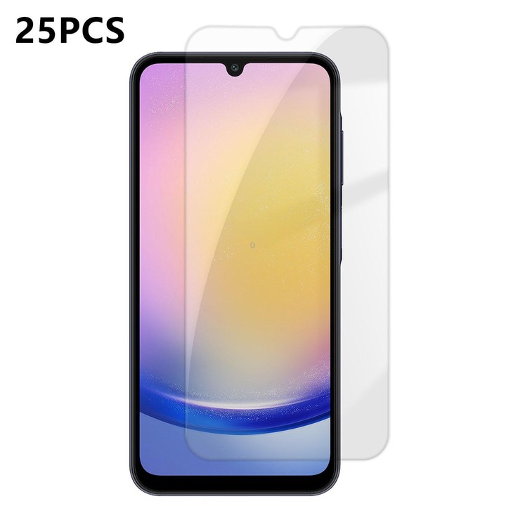 For Galaxy A25 5G 25pcs High-Aluminum Semi-Screen Anti-Fingerprint HD Tempered Glass Film