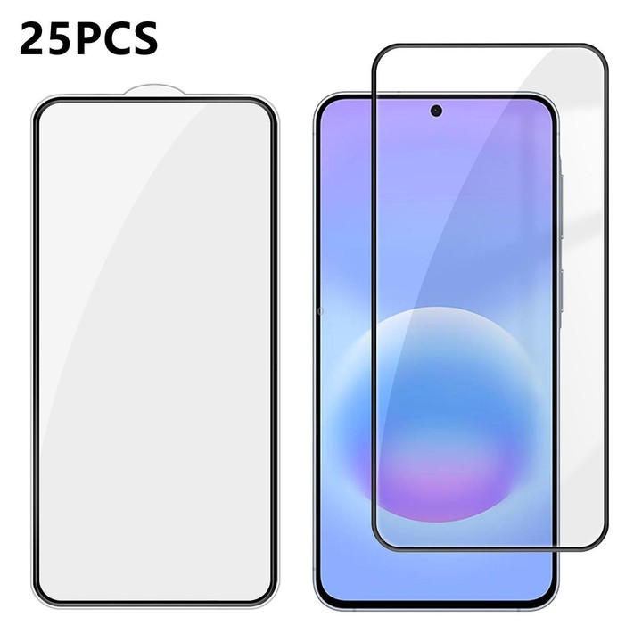 For Galaxy A57 5G 25pcs High-Aluminum Full-Coverage Anti-Fingerprint Screen-Printed HD Tempered Glass Film