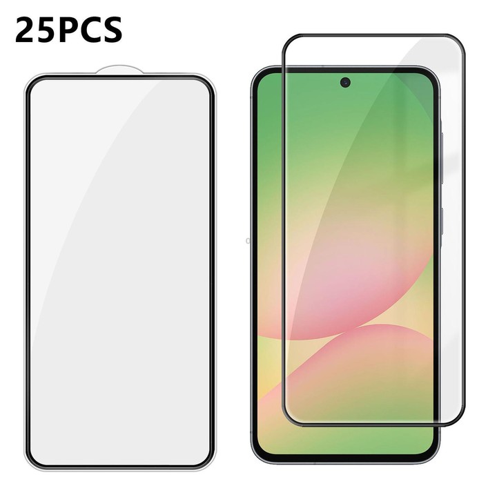 For Galaxy A56 5G 25pcs High-Aluminum Full-Coverage Anti-Fingerprint Screen-Printed HD Tempered Glass Film