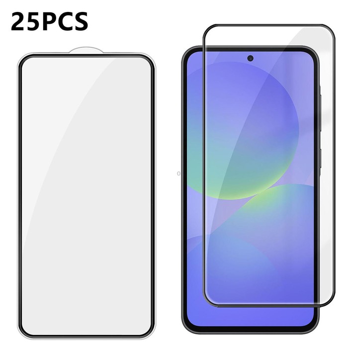 For Galaxy A36 5G 25pcs High-Aluminum Full-Coverage Anti-Fingerprint Screen-Printed HD Tempered Glass Film