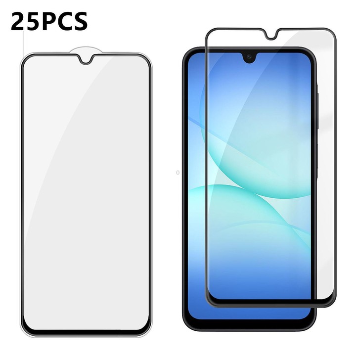 For Galaxy A18 4G / 5G 25pcs High-Aluminum Full-Coverage Anti-Fingerprint Screen-Printed HD Tempered Glass Film