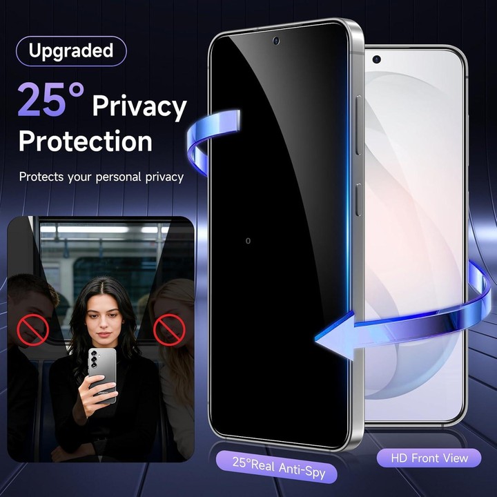 For Galaxy A36 5G 25pcs High-Aluminum Full-Coverage Anti-Fingerprint Screen-Printed Privacy Tempered Glass Film