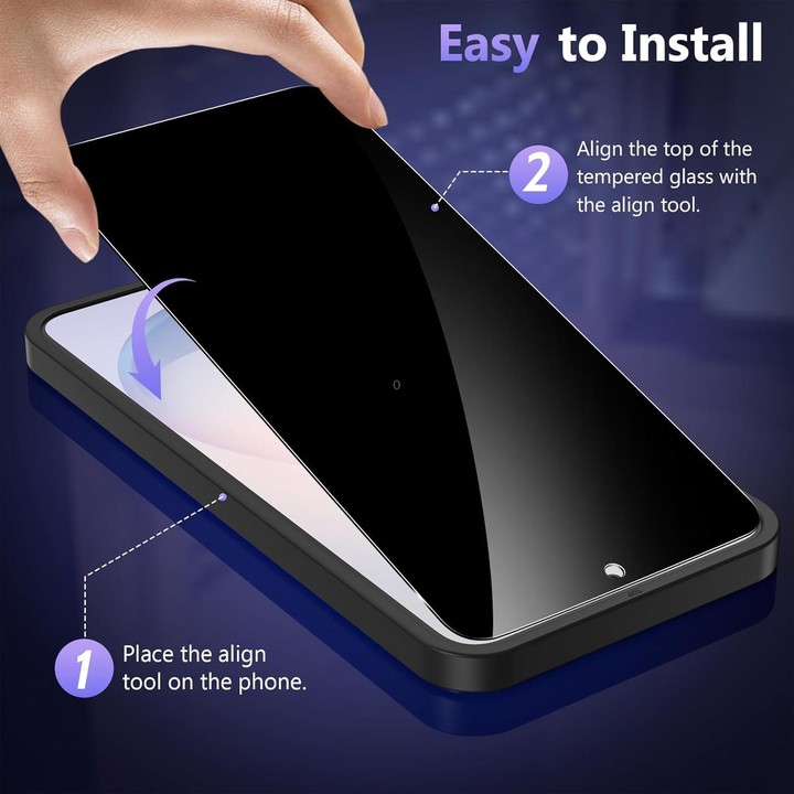 For Galaxy A35 5G 25pcs High-Aluminum Full-Coverage Anti-Fingerprint Screen-Printed Privacy Tempered Glass Film