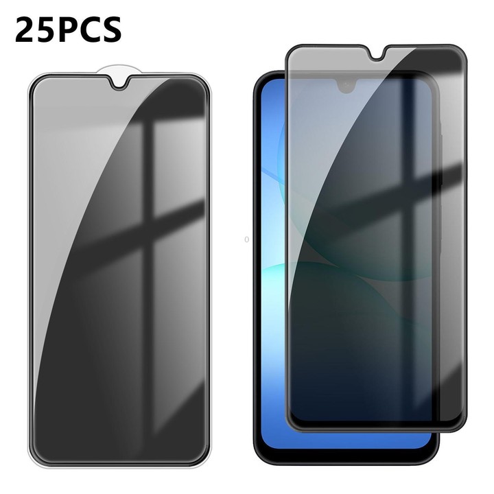 For Galaxy A18 4G / 5G 25pcs High-Aluminum Full-Coverage Anti-Fingerprint Screen-Printed Privacy Tempered Glass Film
