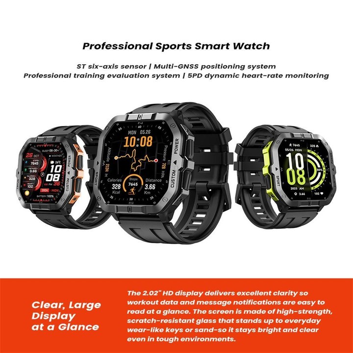 C32Pro 1.75 inch Color Screen BT Calling Smart Watch, Support Health Monitoring / Multiple Sports Modes(Orange)
