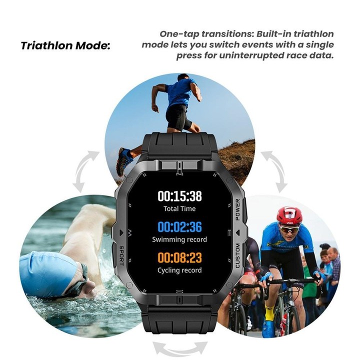 C32Pro 1.75 inch Color Screen BT Calling Smart Watch, Support Health Monitoring / Multiple Sports Modes(Orange)