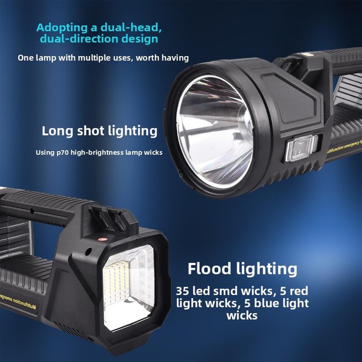 W5161 -3 (Small) P70 Outdoor Strong Light Exploration Multi-functional Lighting LED Flashlight