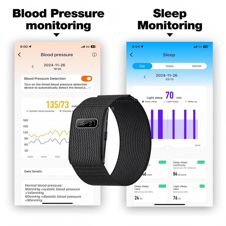 H59max+ Screenless BT Smart Bracelet Silicone Strap, Support Incoming Call Reminder / AI Health Report(Black)