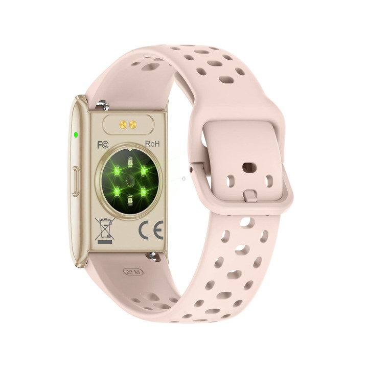 H59max+ Screenless BT Smart Bracelet Silicone Strap, Support Incoming Call Reminder / AI Health Report(Rose Gold)