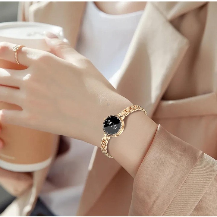 L6 Smart Watch Fashion Bracelet, Support Health Monitoring / Raise To Wake Screen(Rose Gold)