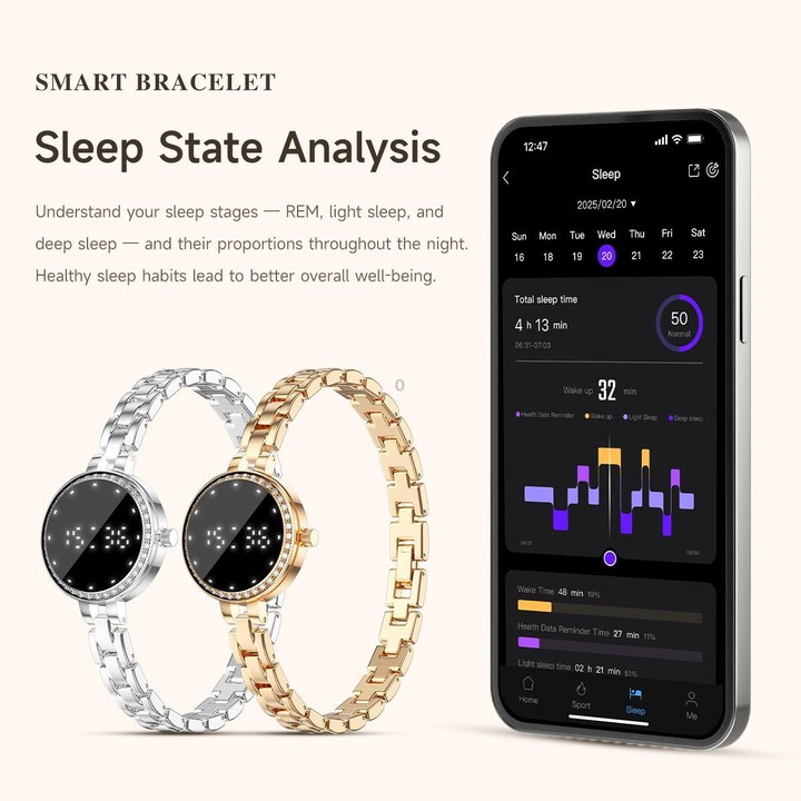 L6 Smart Watch Fashion Bracelet, Support Health Monitoring / Raise To Wake Screen(Rose Gold)