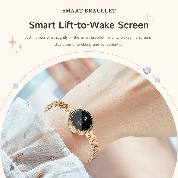 L6 Smart Watch Fashion Bracelet, Support Health Monitoring / Raise To Wake Screen(Rose Gold)