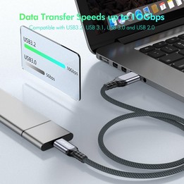 ENKAY ENK-CB188 USB 3.2 to Type-C 60W Fast Charging Cable 10Gbps Super Speed Data Transfer, Length:2m