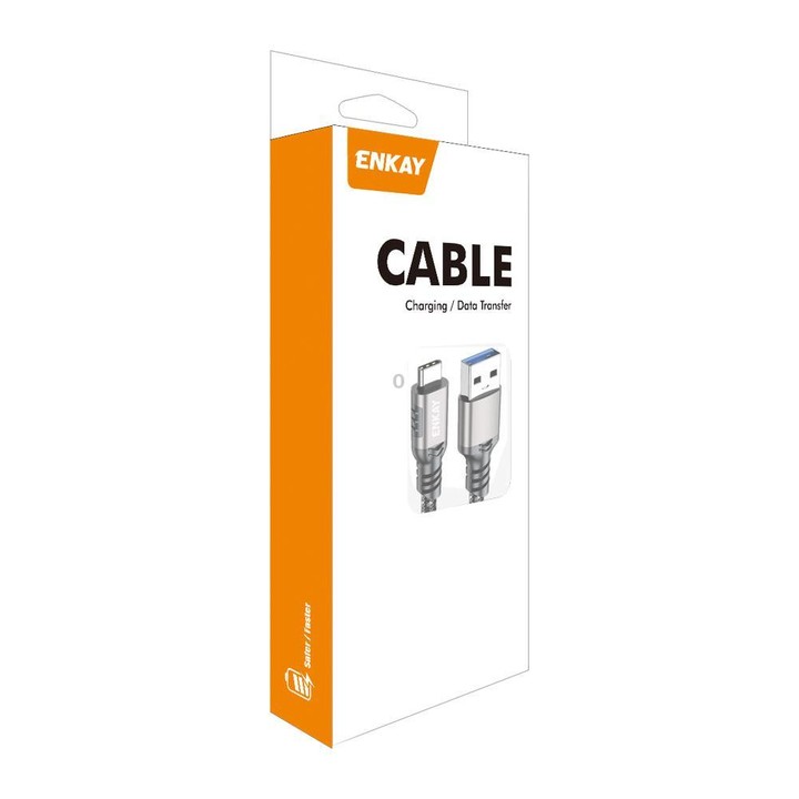 ENKAY ENK-CB189 USB 3.2 A to Type-C 60W Fast Charging Cable 10Gbps Super Speed Data Transfer, Length:1.5m(Blue Grey)