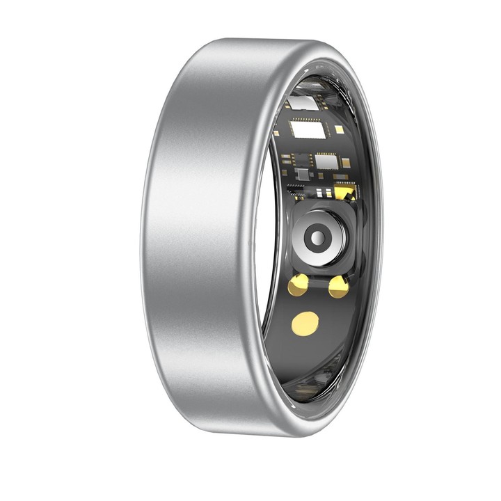 R88 Smart Ring Fitness Tracker, Supports Health Monitoring / Camera Control, Ring Size:Size 7(Silver)