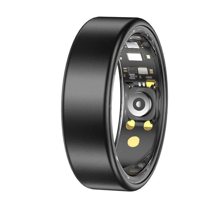 R88 Smart Ring Fitness Tracker, Supports Health Monitoring / Camera Control, Ring Size:Size 8(Black)