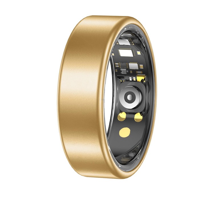 R88 Smart Ring Fitness Tracker, Supports Health Monitoring / Camera Control, Ring Size:Size 8(Gold)