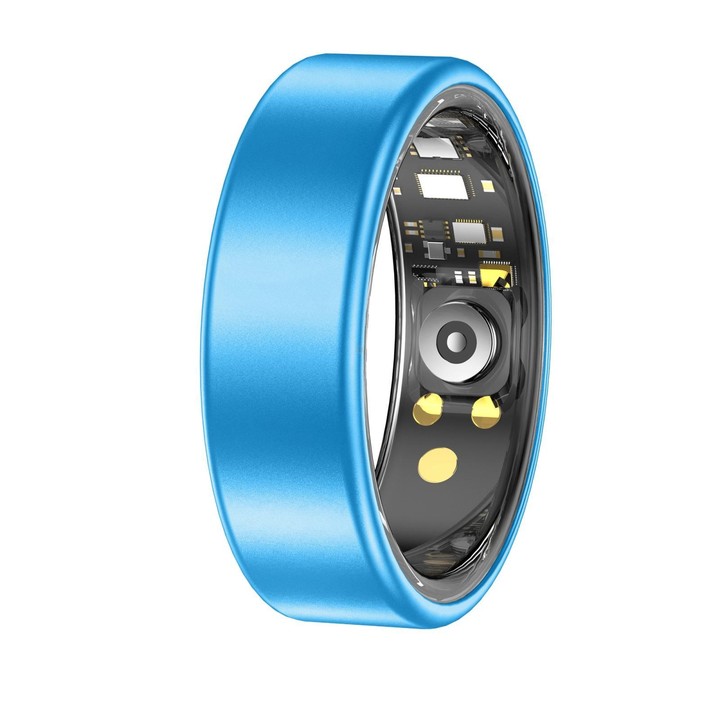R88 Smart Ring Fitness Tracker, Supports Health Monitoring / Camera Control, Ring Size:Size 10(Blue)