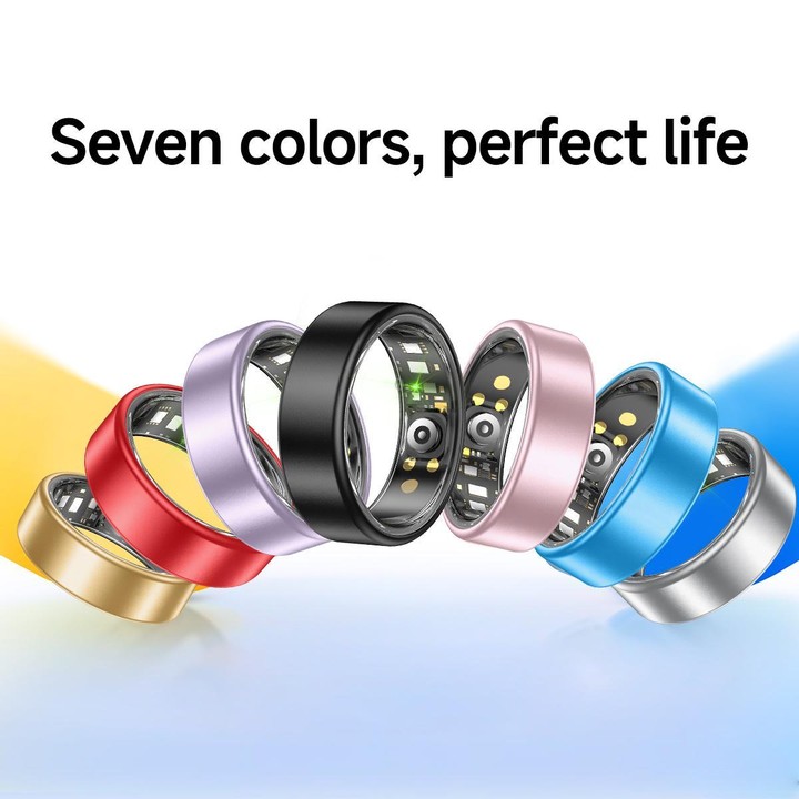 R88 Smart Ring Fitness Tracker, Supports Health Monitoring / Camera Control, Ring Size:Size 11(Black)