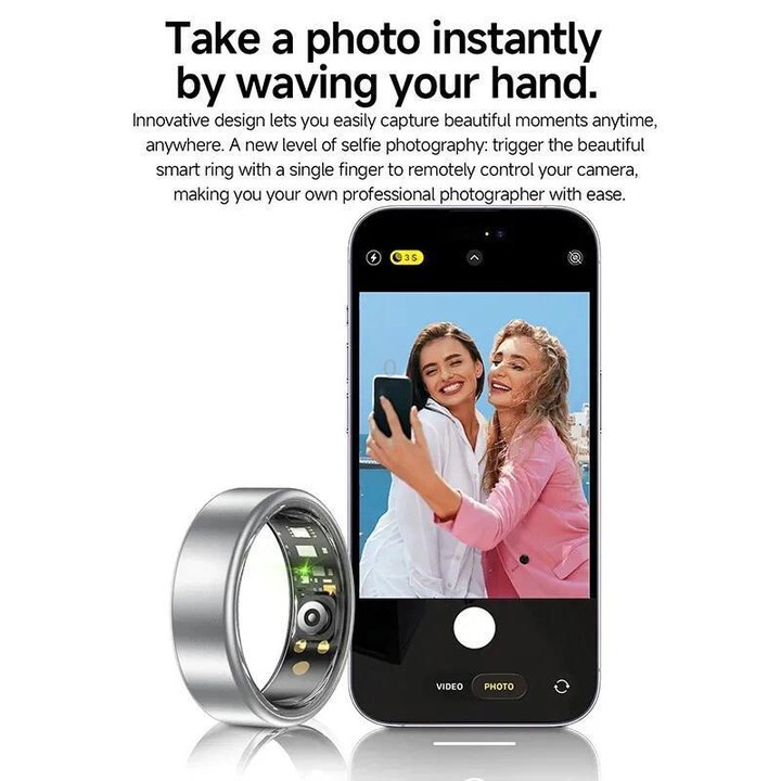 R88 Smart Ring Fitness Tracker, Supports Health Monitoring / Camera Control, Ring Size:Size 12(Purple)