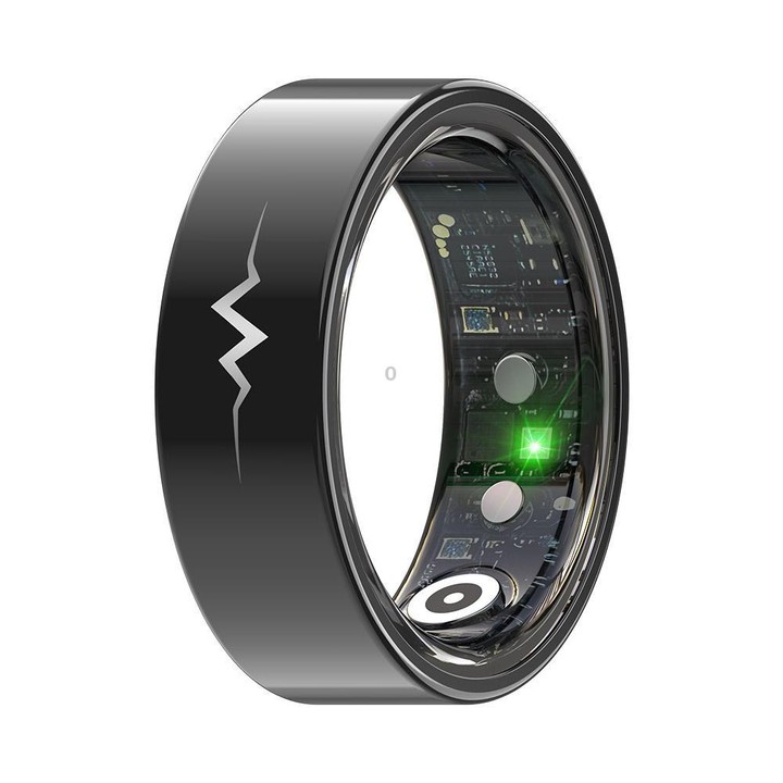 R1005 Smart Ring, Supports Health Monitoring / Camera Control, Ring Size:Size 9(Black)