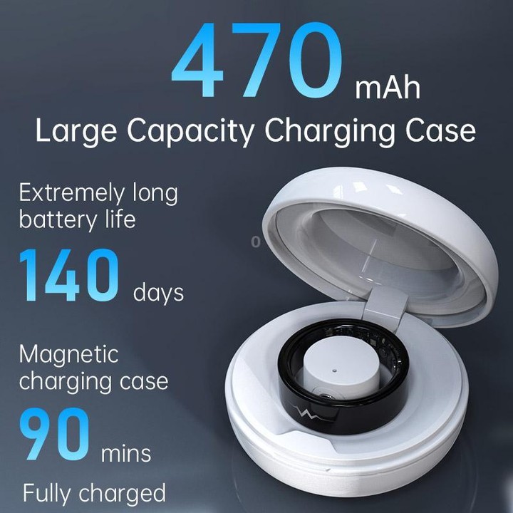 R1005 Smart Ring, Supports Health Monitoring / Camera Control, Ring Size:Size 9(Black)