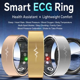 R1005 Smart Ring, Supports Health Monitoring / Camera Control, Ring Size:Size 13(Black)