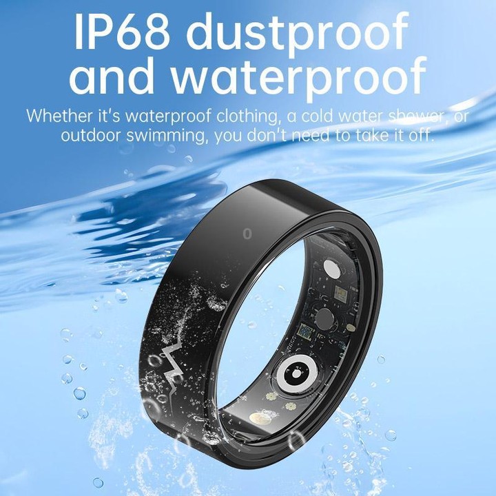 R1005 Smart Ring, Supports Health Monitoring / Camera Control, Ring Size:Size 13(Black)