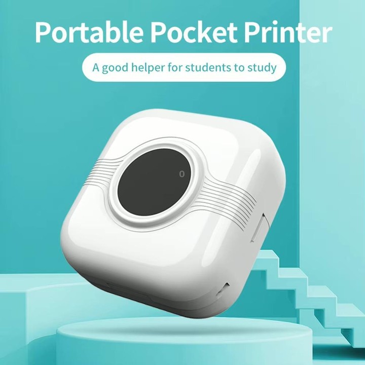 203DPI Bluetooth Thermal Sticker Printer, USB Rechargeable Inkless Mini Photo Label Printer for Journal, Notes, Photos, Perfect