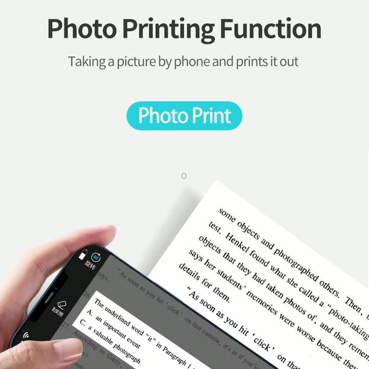 203DPI Bluetooth Thermal Sticker Printer, USB Rechargeable Inkless Mini Photo Label Printer for Journal, Notes, Photos, Perfect