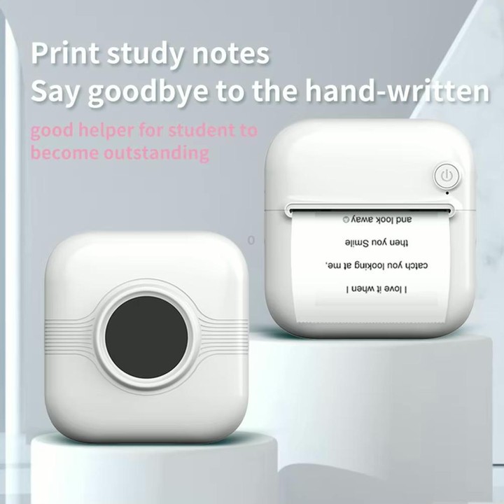 203DPI Bluetooth Thermal Sticker Printer, USB Rechargeable Inkless Mini Photo Label Printer for Journal, Notes, Photos, Perfect