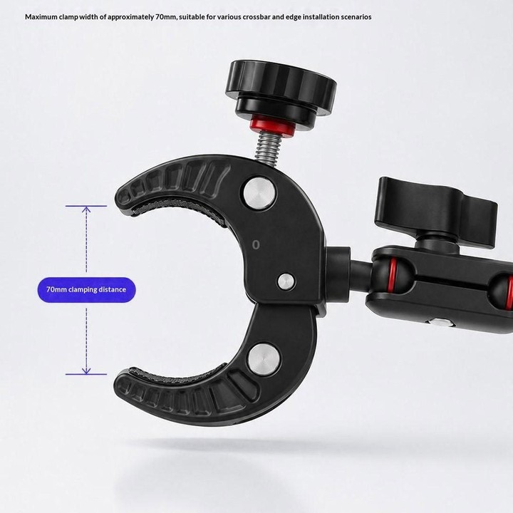 U073 70mm Anti-Theft 3-Prong Camera Clamp 1/4 Screw Universal Rotate Holder