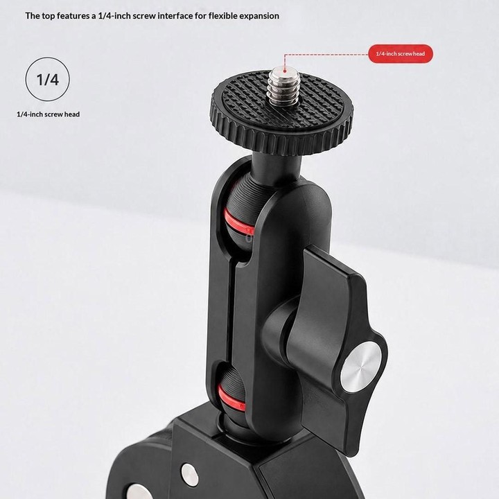 U073 70mm Anti-Theft 3-Prong Camera Clamp 1/4 Screw Universal Rotate Holder